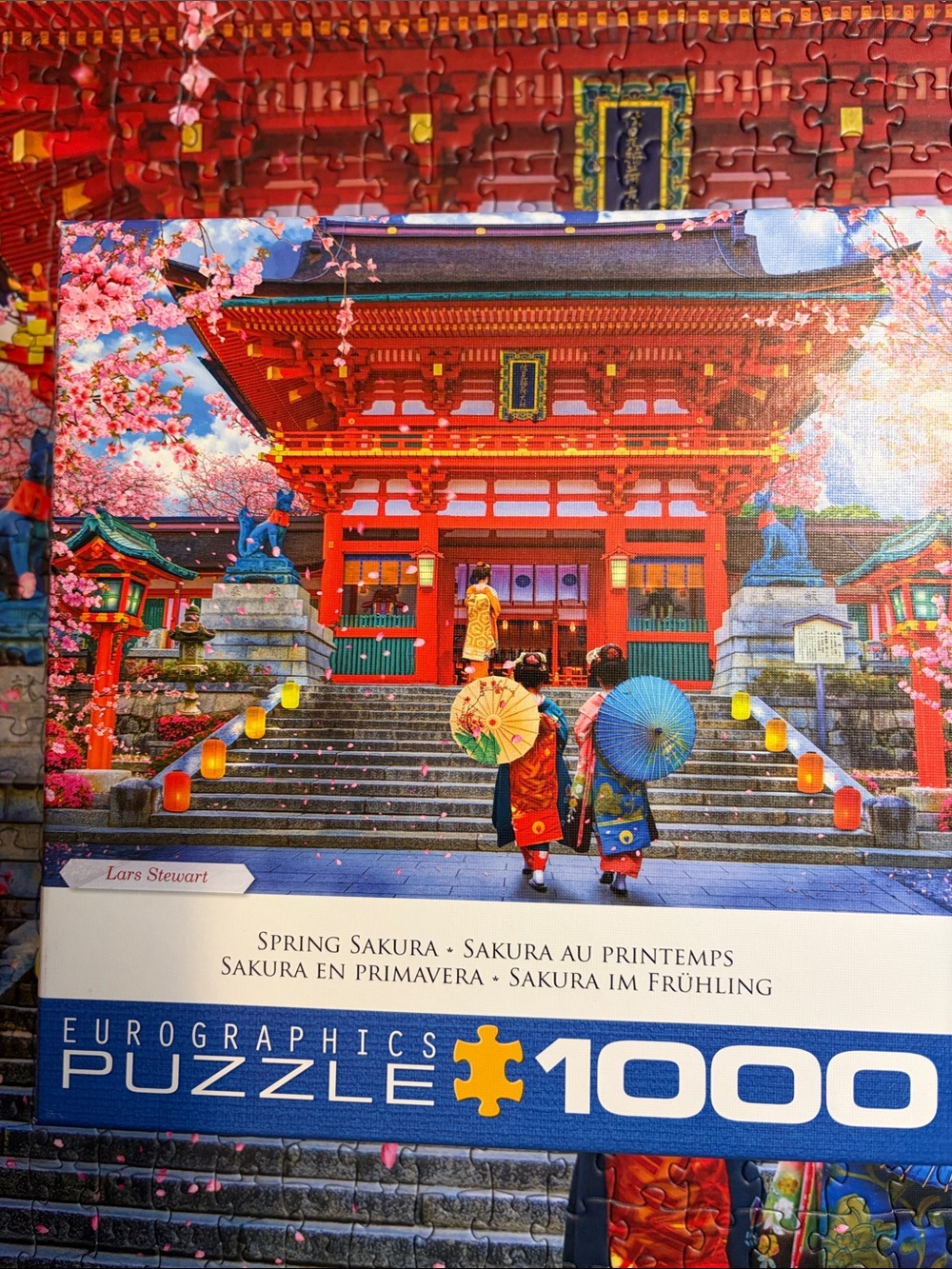 🧩 1000 piece Eurographics “Spring Sakura”. Gorgeous quality artpiece. Complete.